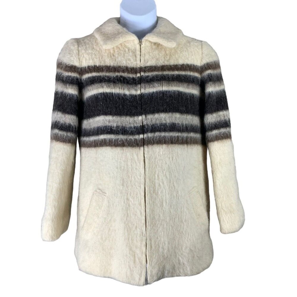 Vintage Wool Coat & Hat Size Medium Hilda Ltd Full Zip Up Lined Womens Jacket